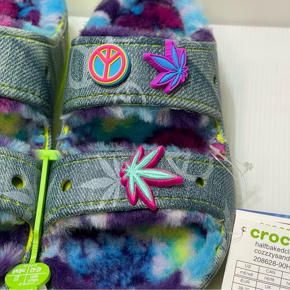Crocs x Half Baked Cozzzy Sandals Clogs Faux Fur Slides Unisex Women's 8 Men's 6 - Picture 11 of 16